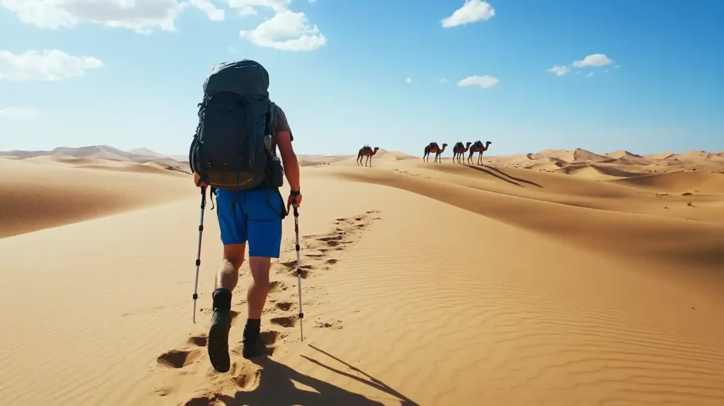 Home 1 homme qui marche maroc desert sahara