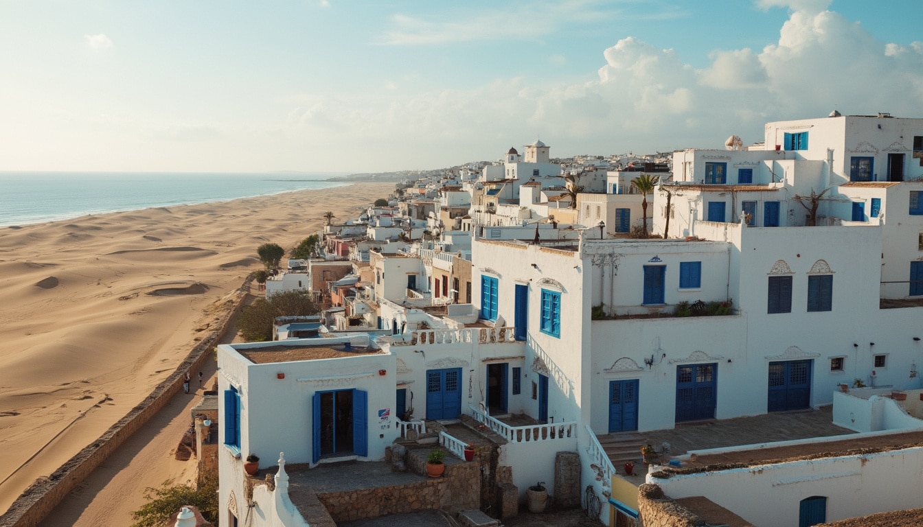 découvrez dans cette vidéo comment essaouira, charmante ville côtière du maroc, se métamorphose sous l’influence spectaculaire des dunes de sable. plages, histoire et paysages extraordinaires à explorer.